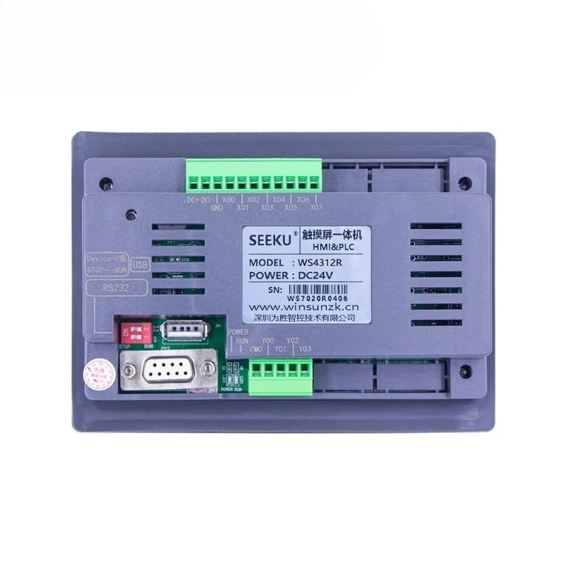 Seeku WS4322 4312 4320 Transistor Relé Saída HMI PLC 4.3 Polegadas Controlador de Tela Sensível Ao Toque Painel Integrado