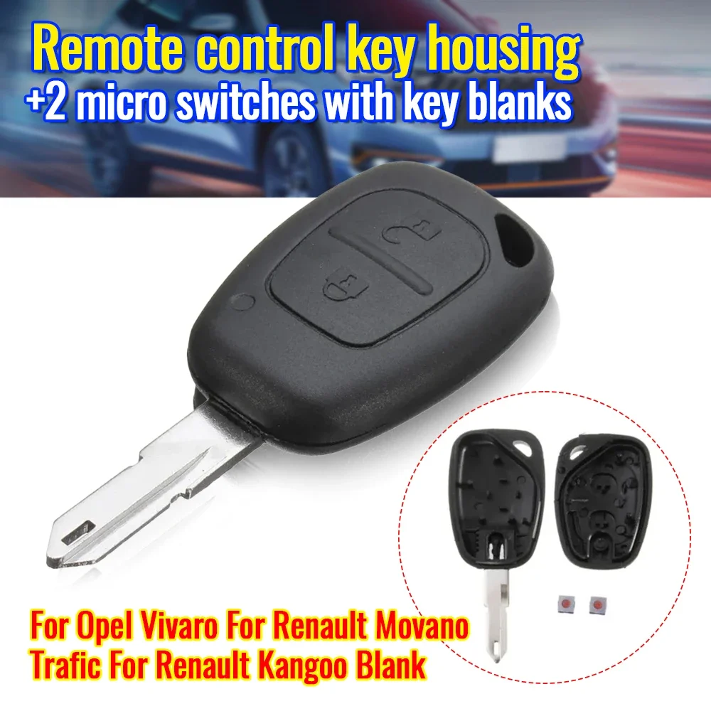 Remote Contrl Key Housing 2 Micro Switches With Key Blanks For Opel Vivaro For Auto Motorcycles Renault Movano Trafic Kangoo