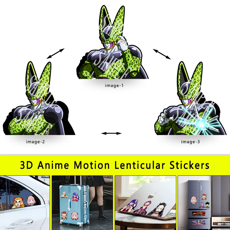 Dragon Ball Cell Anime Motion Car Stickers Waterproof Decal for Laptop,Refrigerator,Suitcase,Etc. Wall Sticker Toy Gift