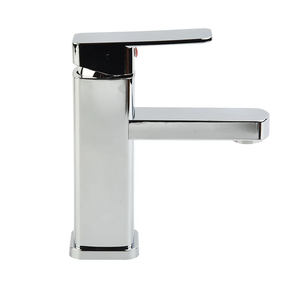 

Bathroom Faucets Hot And Cold Mixer Tap Black/Chrome Deck Mounted Vanity Bathroom Kitchen Sink Faucets Square Washbasin Taps