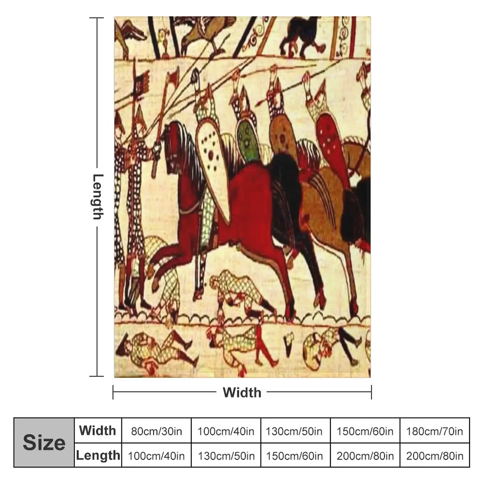 New Battle of Hasting Bayeux Scene Throw Blanket Loose Baby Blankets