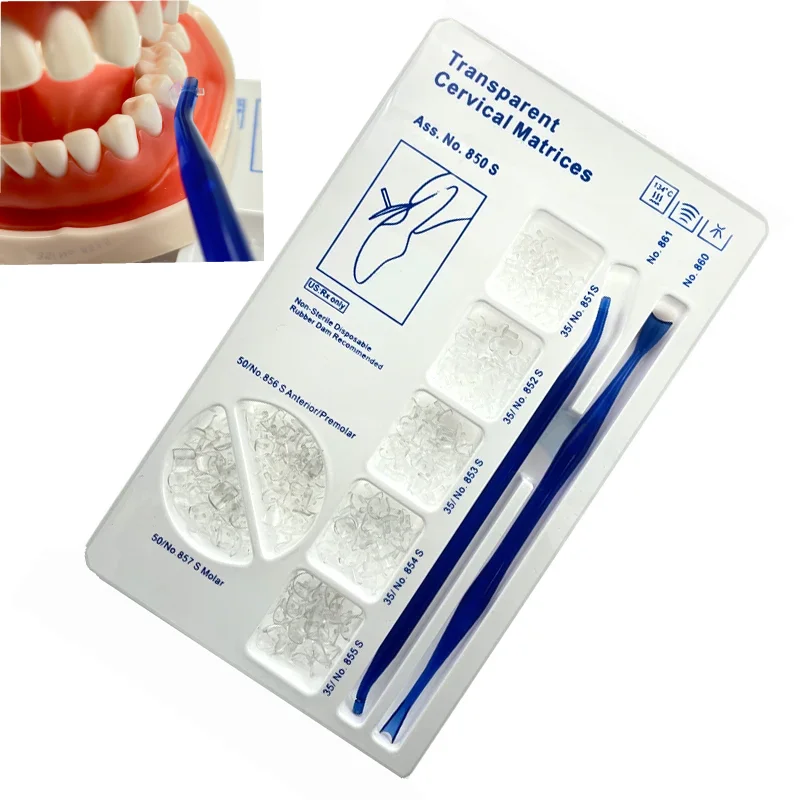 277PCS/Box Dental Tooth Neck Transparent Molding Sheet Handheld Molding Tablet For Dental Tooth Neck Repair kit Dental Tools