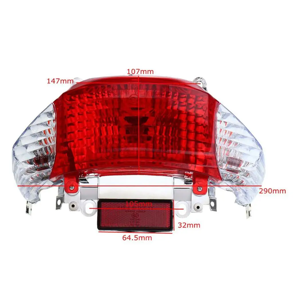 LED Tail Light Rear Lamp, Stop Reverse Indicator /Lights for GY6 50cc Tao Tao,Coolsport, Scooter