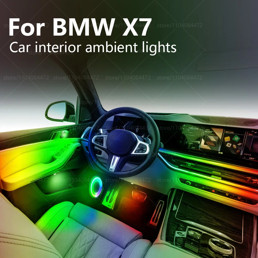 

Для BMW X7 G07 22in1 RGB салон автомобиля акриловые автомобильные окружающие освещение RGB скрытая акриловая полоса украшения атмосфера аксессуары