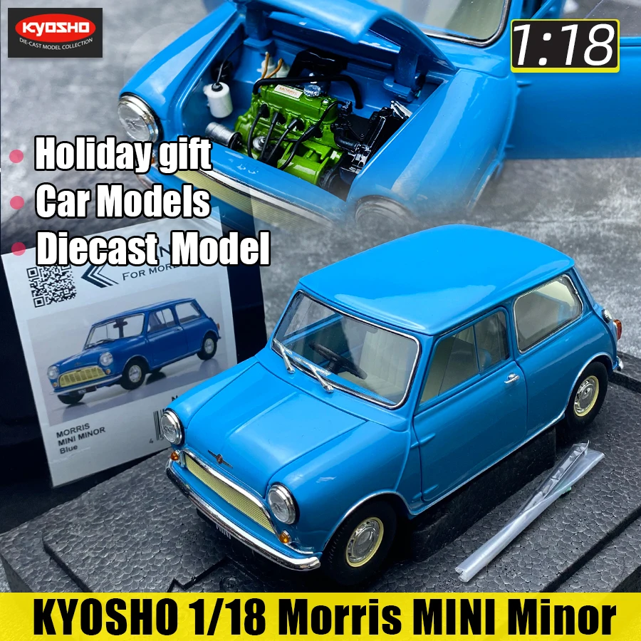 KYOSHO 1:18 scale new Morris MINI Minor diecast model Car model Static decoration Holiday gift collection