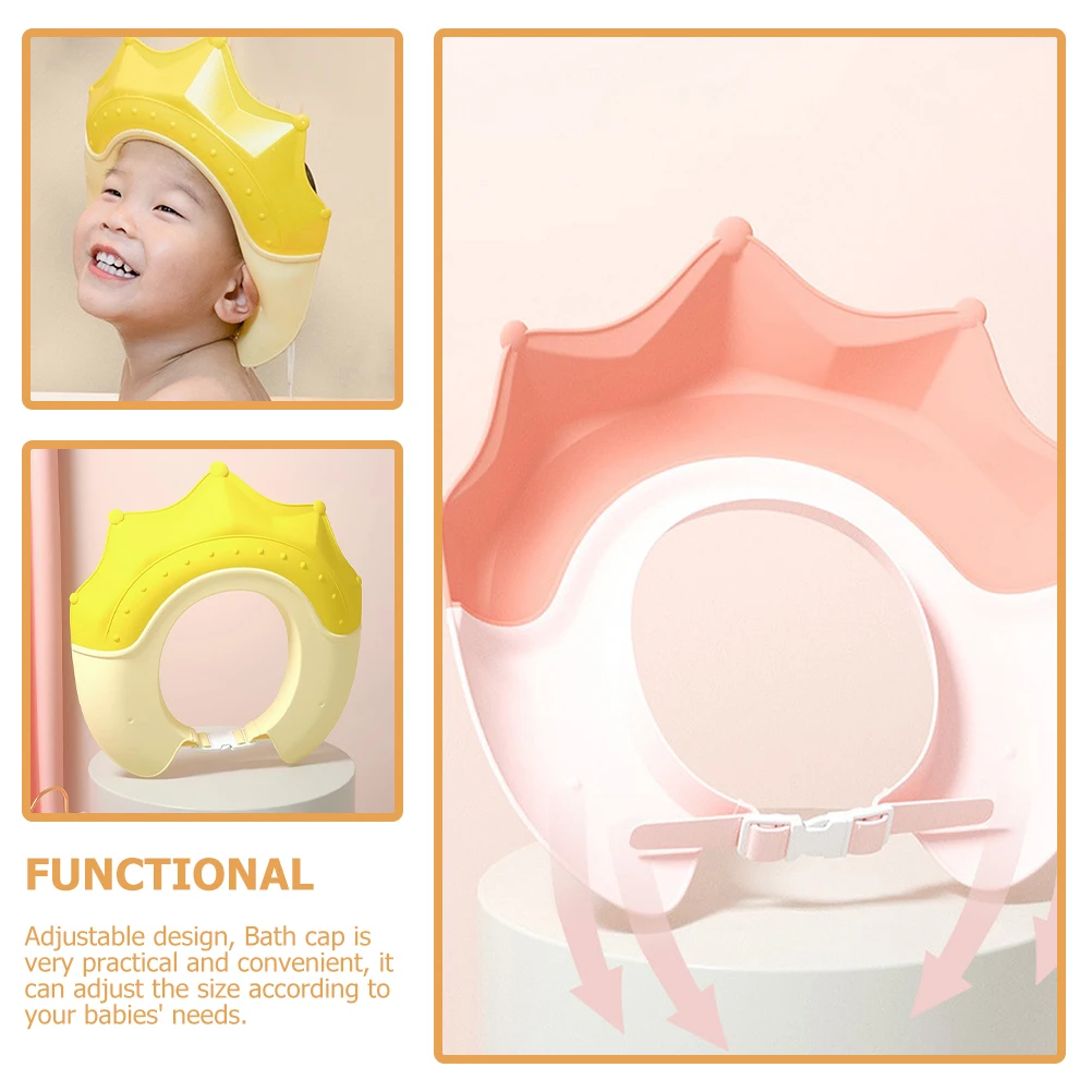 

Детская шапочка для душа из 2 предметов, мягкий гладкий мультяшный дизайн для купания малышей, защищает глаза, уши во время стрижки и шампуня