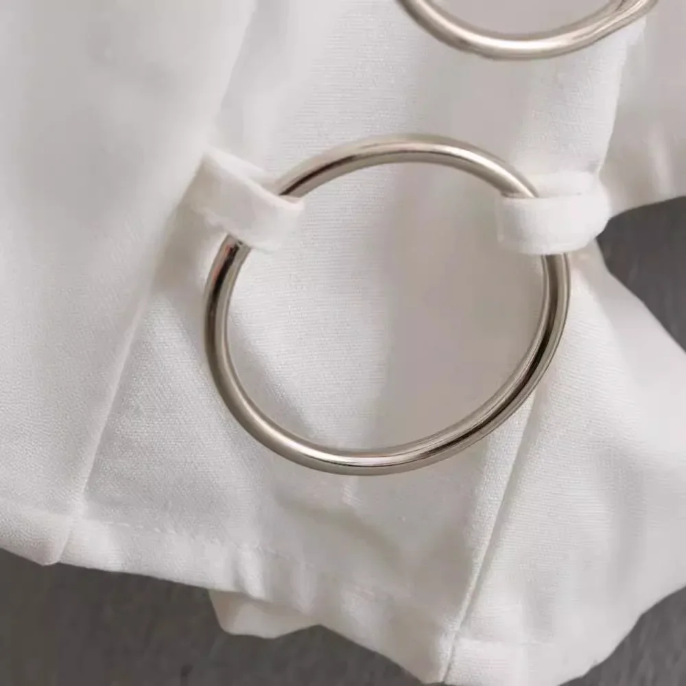 Sexy Aushöhlen Eisen Ring Verbunden Kleid Frauen Elegante O Hals Ärmellose Maxi Kleider Frühling Chic Weibliche Party Streetwear