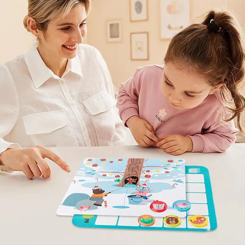 Fun Board Games Positioning Toys Puzzle Wooden Game Teaching Aids Table Games Tabletop Board Game Kids Interactive Games For