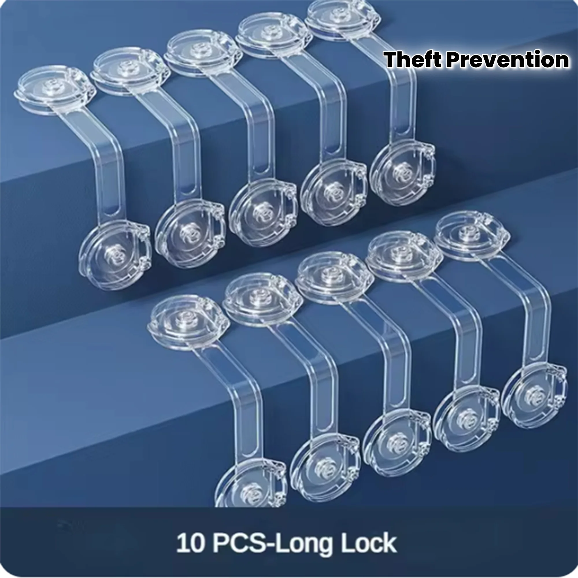 

10PCS transparent child safety lock - adjustable safety lock without drilling, multi angle flexible design, 5.71 inches long,
