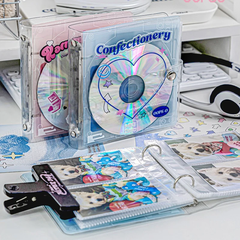 Retro CD Kpop Photocards Collect Book Binder A7 Notebook Cover Diary Agenda Planner Stationery Photo Album Set
