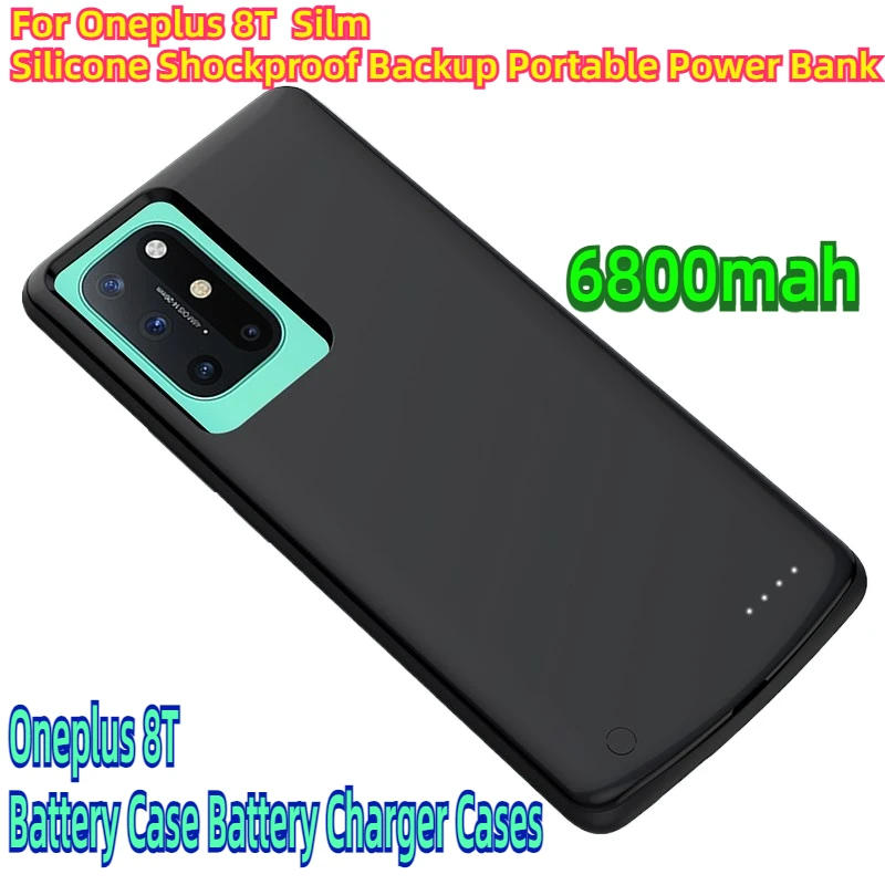 For Oneplus 8T  Silm Silicone Shockproof Backup Portable Power Bank Charging Cover Oneplus 8T Battery Case Battery Charger Cases