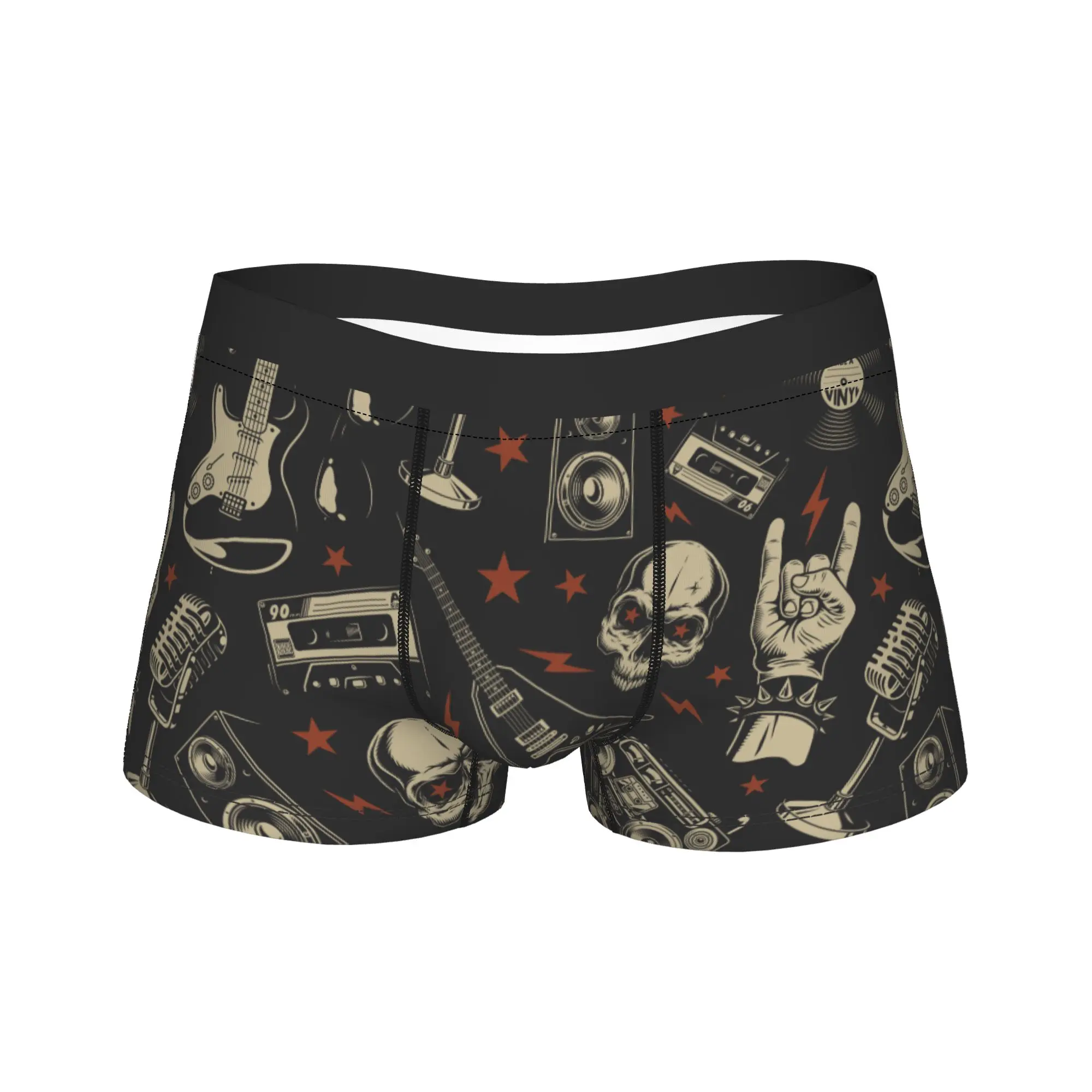 

Men's Bones Skull Skeleton Long Underwear Printed Boxer Briefs Shorts Panties Male Mid Waist Underpants M-XXL