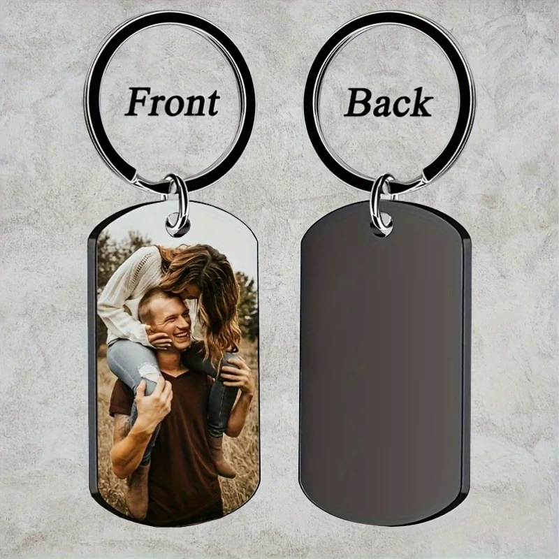Custom Men's Keychain, Stylish Dog Tag Design