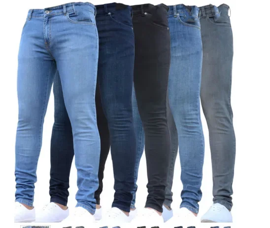 

Men Pants Fashion Men Casual Pants Stretch Jeans Skinny Work Trousers Male Vintage Wash Plus Size Jean Slim Fit for Men Clothing