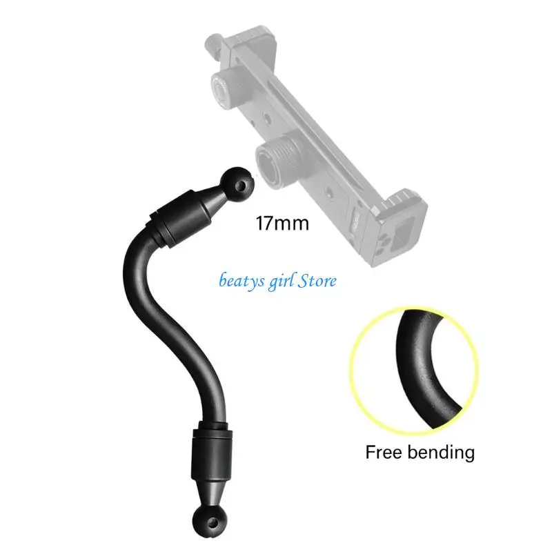 

C7AB Flexible 17mm Double Ball Head Adapter for Live Streaming Car Motorcycle Bike
