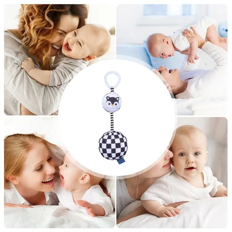 Crib Bell Toy Ball Tracking Toy For Early Childhood Development Hearing And Vision Training Bassinet Toy Adjustable Sensory Play