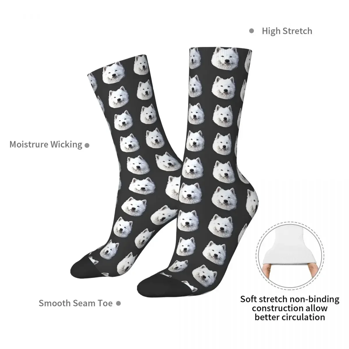 Samoyed - Stunning Dog! Socks Harajuku Sweat Absorbing Stockings All Season Long Socks Accessories for Unisex Gifts