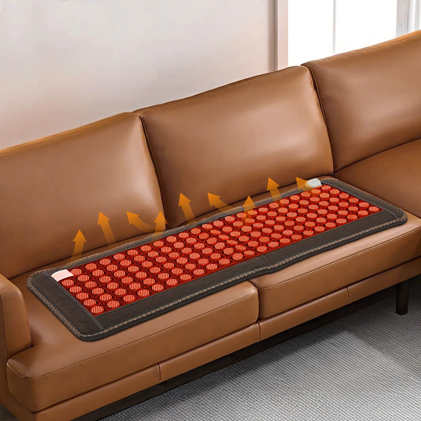 

Electric Heating Seat Cushion Natural Jade 150*50cm Adjustable Temperature 68-158℉ Far Infrared for Back Pain Stress Relief
