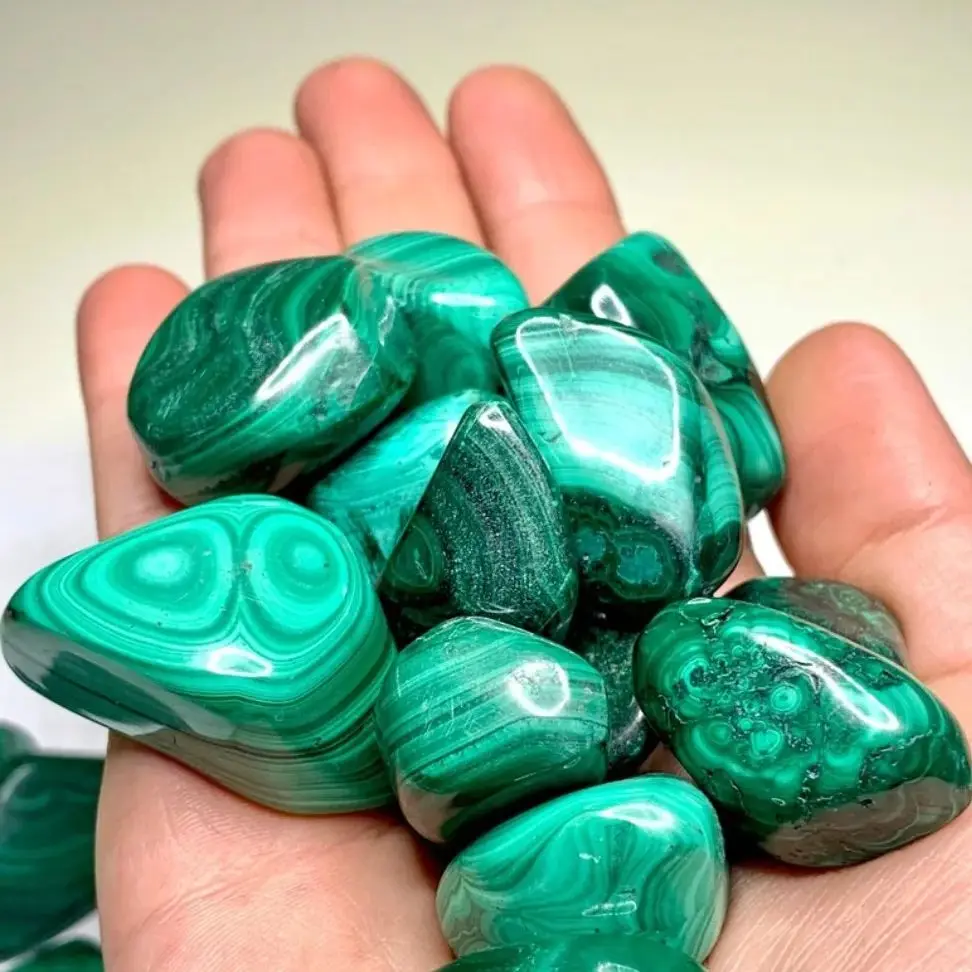 Natural Gem Tumbled Malachite Stone Crystals Tumbled Energy Raw Original Mineral Specimen Palmstone Witchcraft Healing Stone