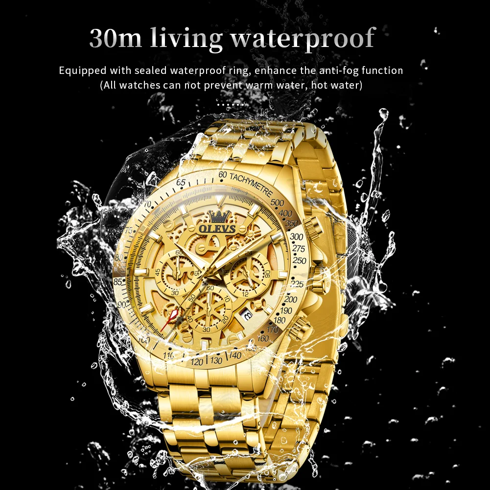 OLEVS 9913 Men's Watches Original Quartz Watches For Men Waterproof Luminous Chronograph Date 24 Hours Watches Luxury Men - Image 4