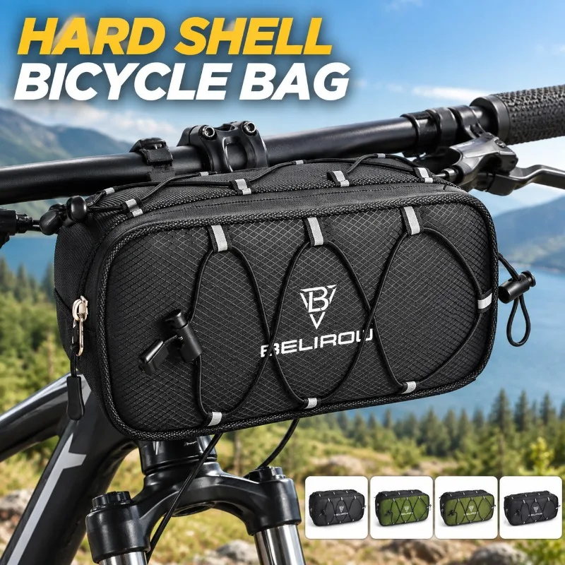 Mountain Bike Front Bag Hard Shell Head Pouch for Folding Bicycle Top Tube Storage Pack Cycling Outdoor Riding Accessories