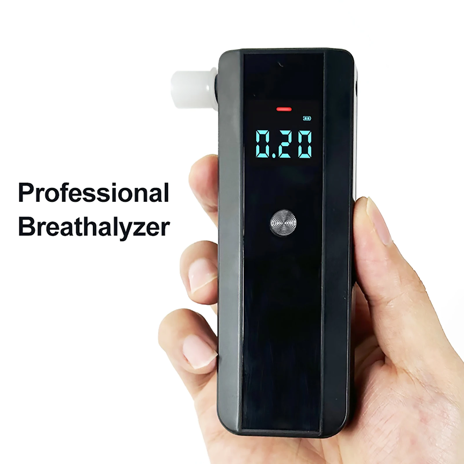 Portable Keychain Breathalyzer Alcohol Tester 0-0.20% BAC Digital Detector with 4 Units Switchable & LED Indicator for Driving