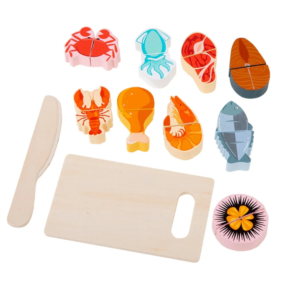 Juego de juguetes de cocina de madera para cortar frutas, juego de comida, simulación de verduras, cocina interactiva Montessori, 1 Juego
