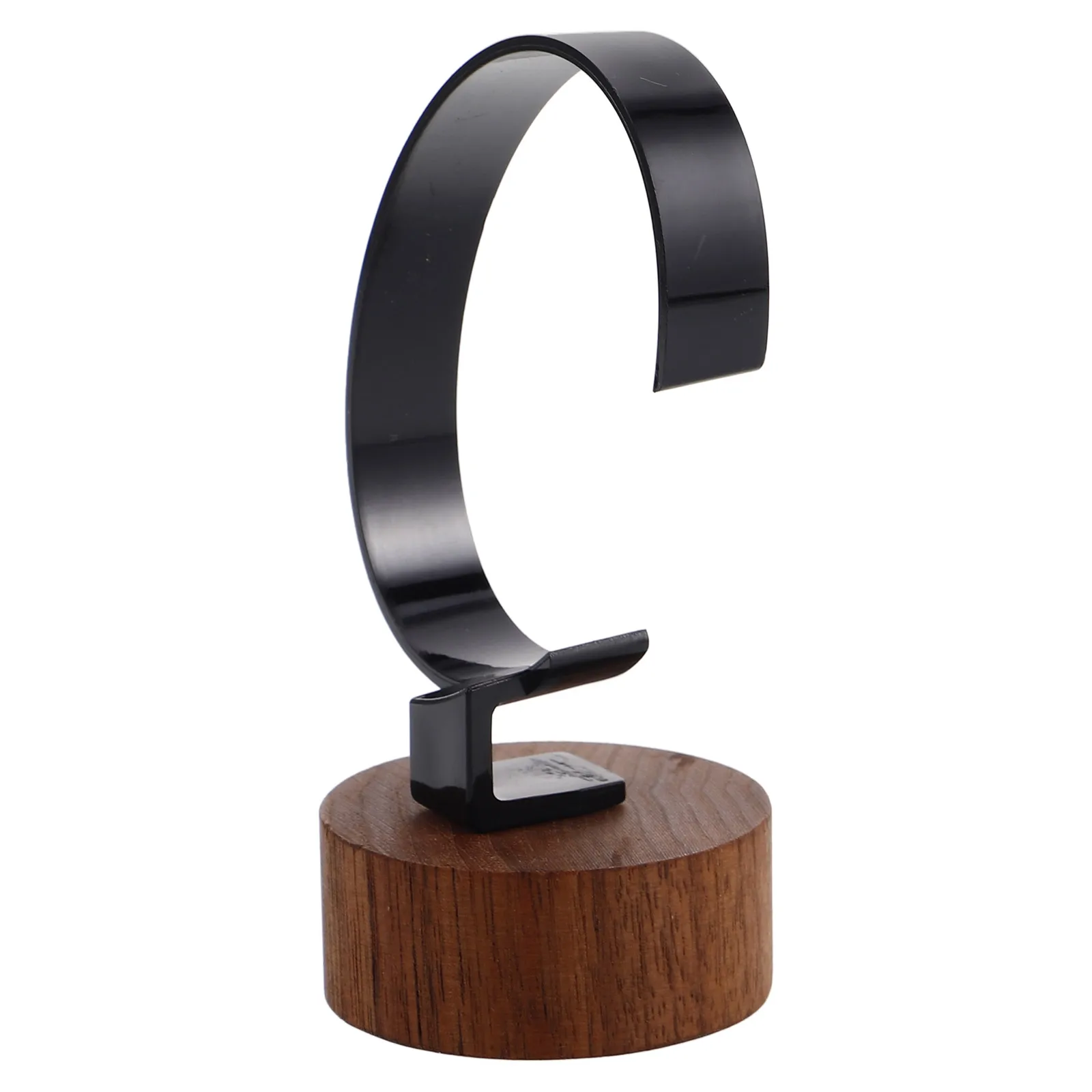 

Watch Display Stand Black Walnut Wood Base Acrylic C Ring Holder Bracelet Stand Jewelry Necklace Organizer Pocket Exhibitor