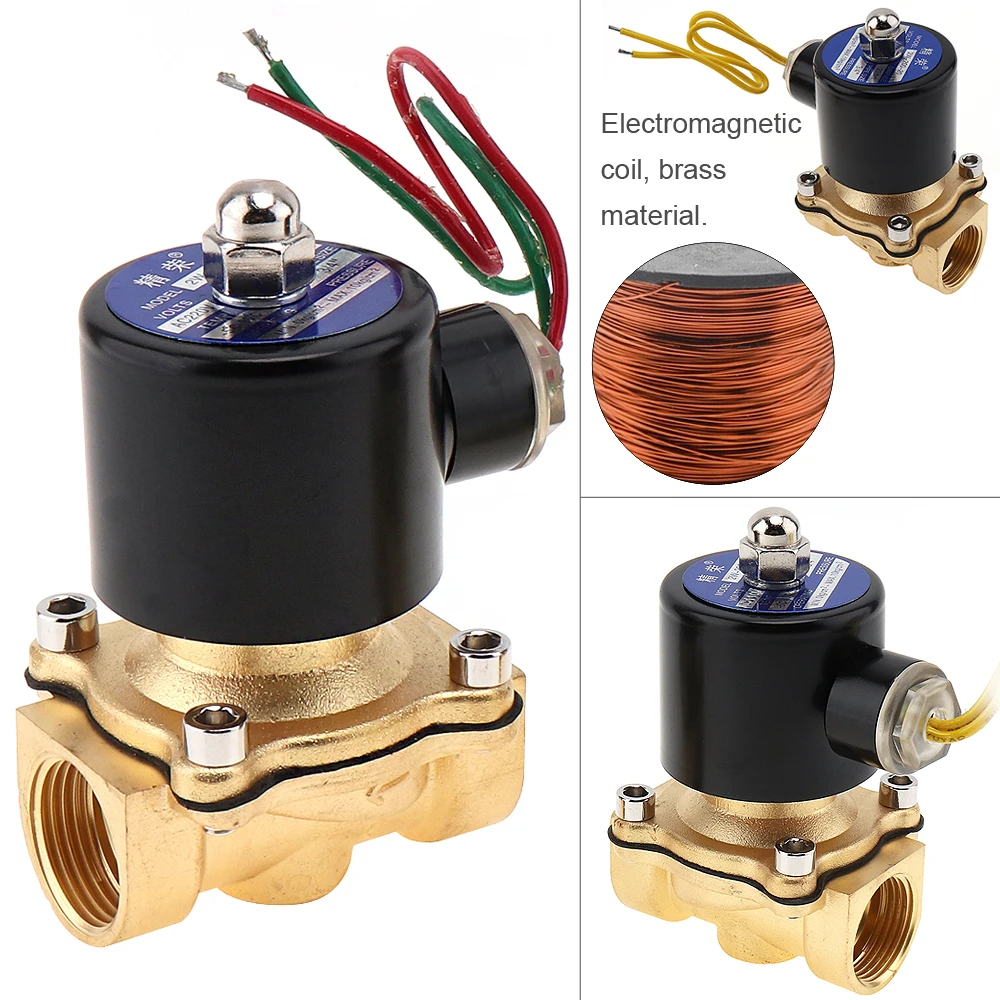 

3/4" DN20 Electric Solenoid Valve AC 110V/220V Pneumatic Electromagnetic Valve Brass Body Water Valve for Water / Oil / Gas