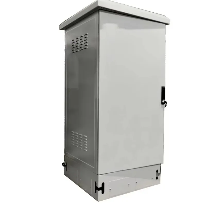 18U 22U Small Outdoor Telecom Cabinet with 19 Inch Battery Rack Metal Enclosure