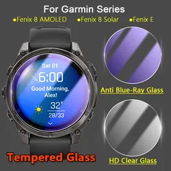 Screen Protector For Garmin Fenix 8 E AMOLED Solar 43 47 51mm Watch 2.5D 9H Ultra Slim Clear / Anti Blue-Ray Tempered Glass Film