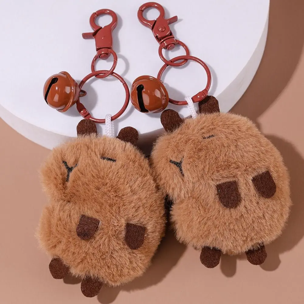 Capivara Capibala Plush Keychain, Boneca de pano recheado bonito, Chaveiro macio, Pingente de cobaia água