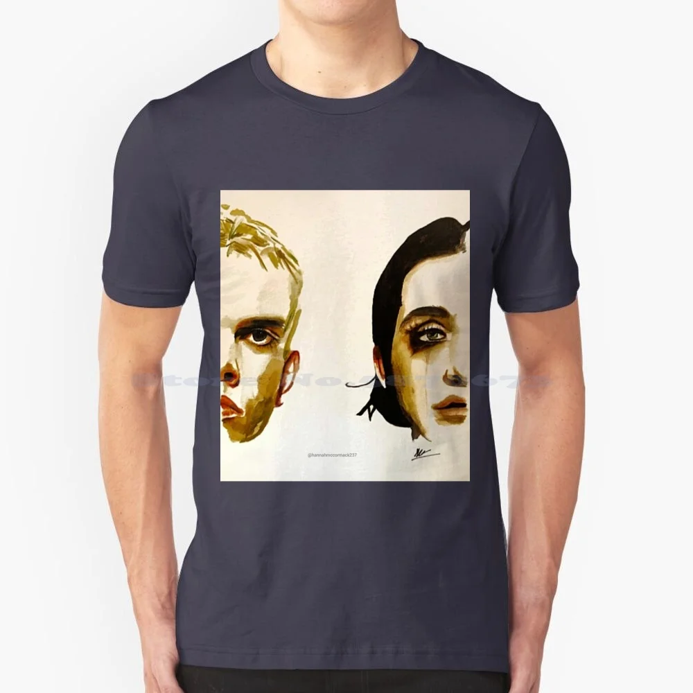 Brian And Stef Watercolour T Shirt 100% Cotton Tee Placebo Placeboband Placeboworld Brianmolko Molko Band Altrock Altrockband