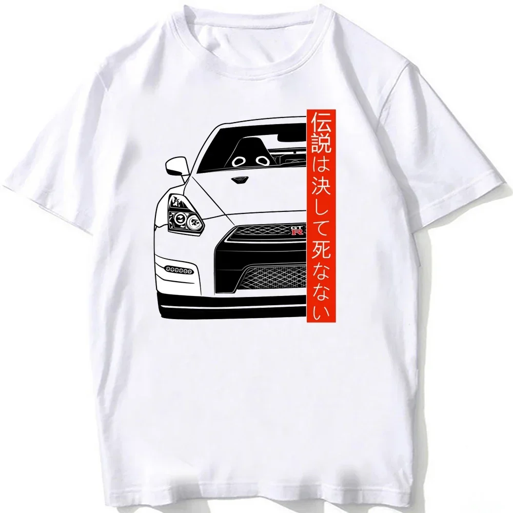 Camiseta GTR R33 con el Mejor Diseño de Skyline R34 R35, Camiseta para Fanáticos del Automovilismo Japonés JDM, Manga Corta, Blanca, Estilo Hip Hop Casual para Hombre