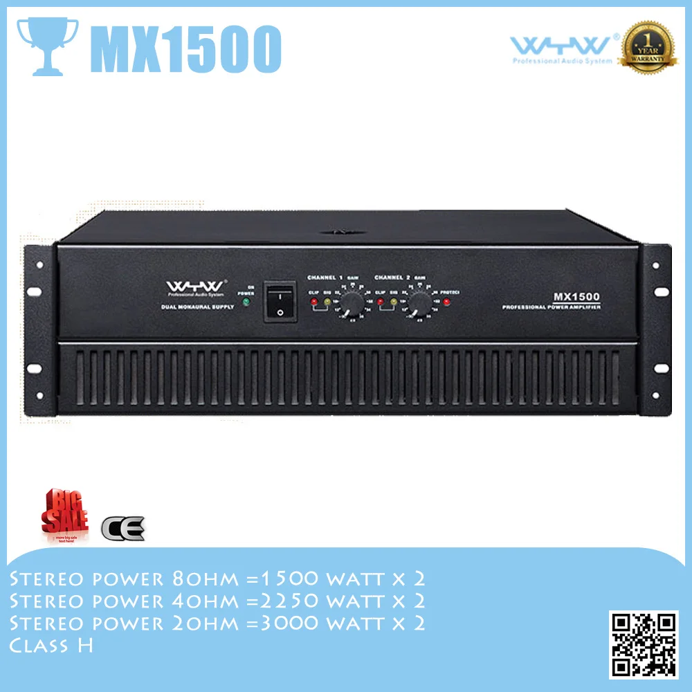

Audio Power Amplifier Sound Standard H Class Mx1500 2 Channel