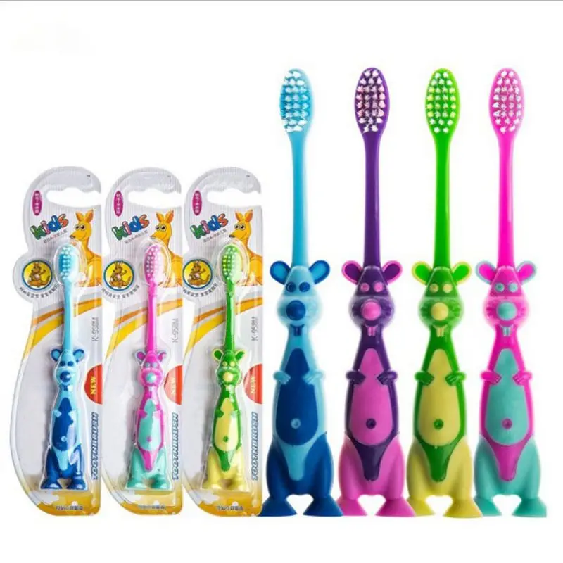 2024 Children\'s Soft Hair Small Head Toothbrush Cartoon Kangaroo Baby Practice Toothbrush