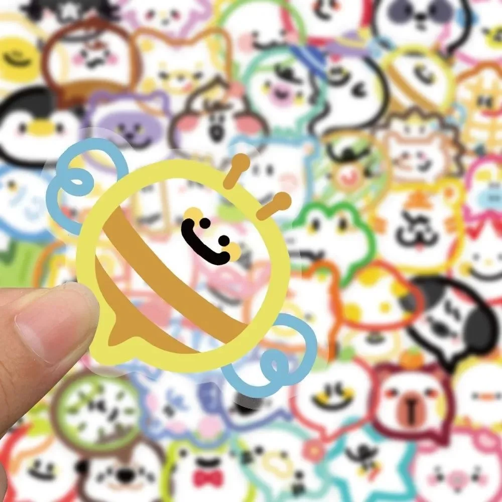 50pcs Kawaii Cartoon Speech Bubble Stickers Waterproof No Residue DIY Decals for Phone Case Laptop Journal Scrapbook