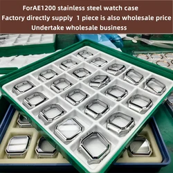 AE1200 metal case bracelet 3299 movement AE-1200 case black gold silver watch case bezel AE1200 glass film screw men accessories