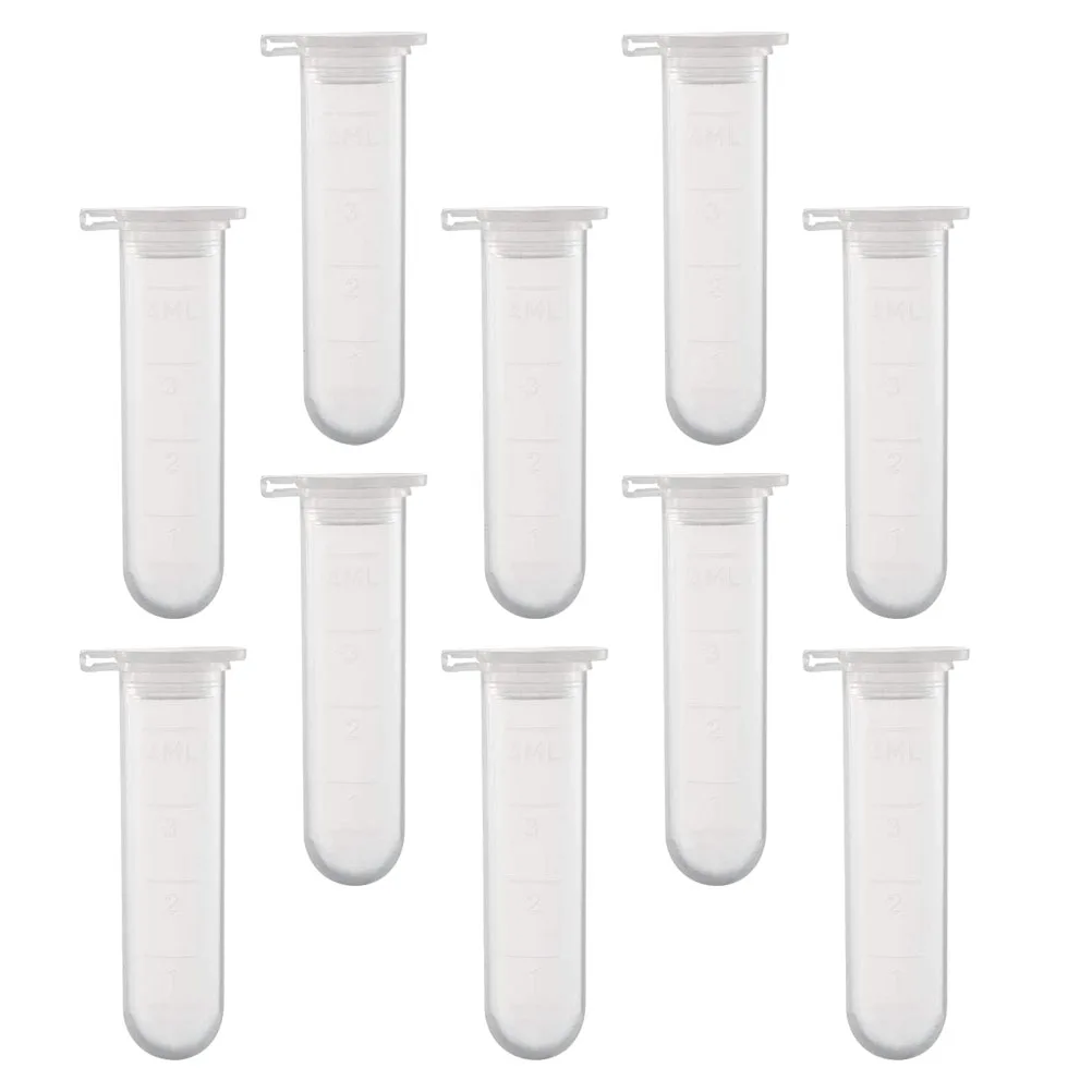 

50pcs Tubes High Quality Polypropylene Laboratory Test Tube Chemistry Transparent Vials Precision Measurement