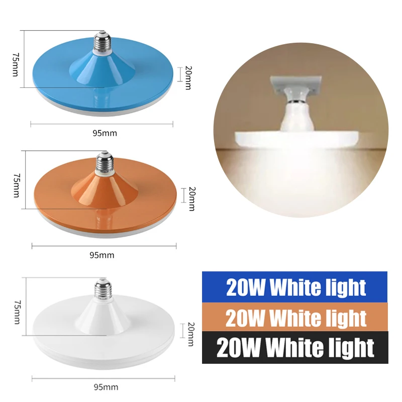 LED Bulb E27 Led Lamp Super Bright 20W UFO Leds Lights Indoor Warm White Lighting Table Lamps Garage Light