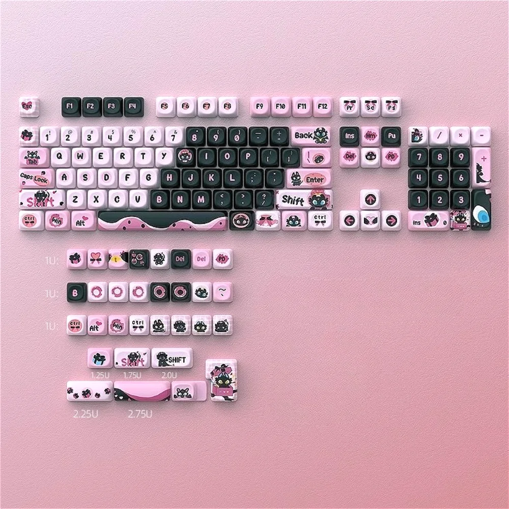 

Little Black Dragon Keycap Set PBT Cute Personalized MOA Cherry for 60/64/84/98/108 Gaming Mechanical Keyboard MX Switch