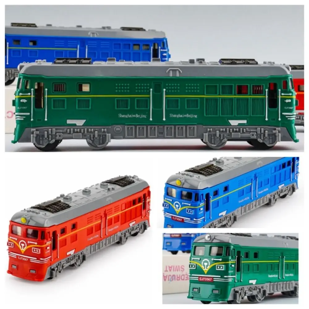 Simulation Scale Inertial Train Model Miniature Pull Back Rail Vehicle Toy Multi-color Educational Train Car Toys Boys and Girls