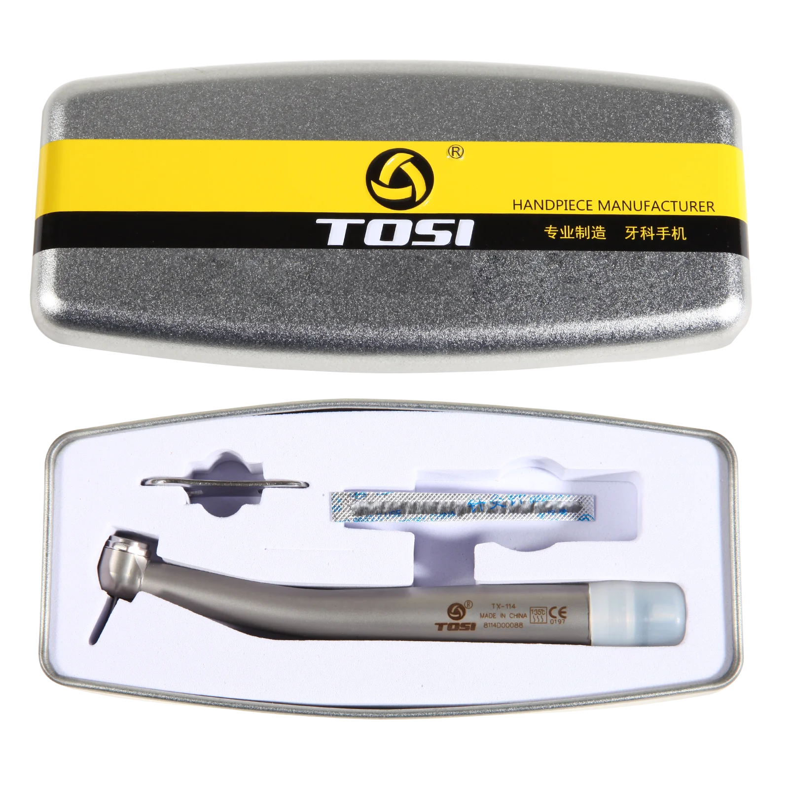 TOSI Dental High Speed Handpiece 3-Spray Turbine 4Holes Stainless Steel NSK Style