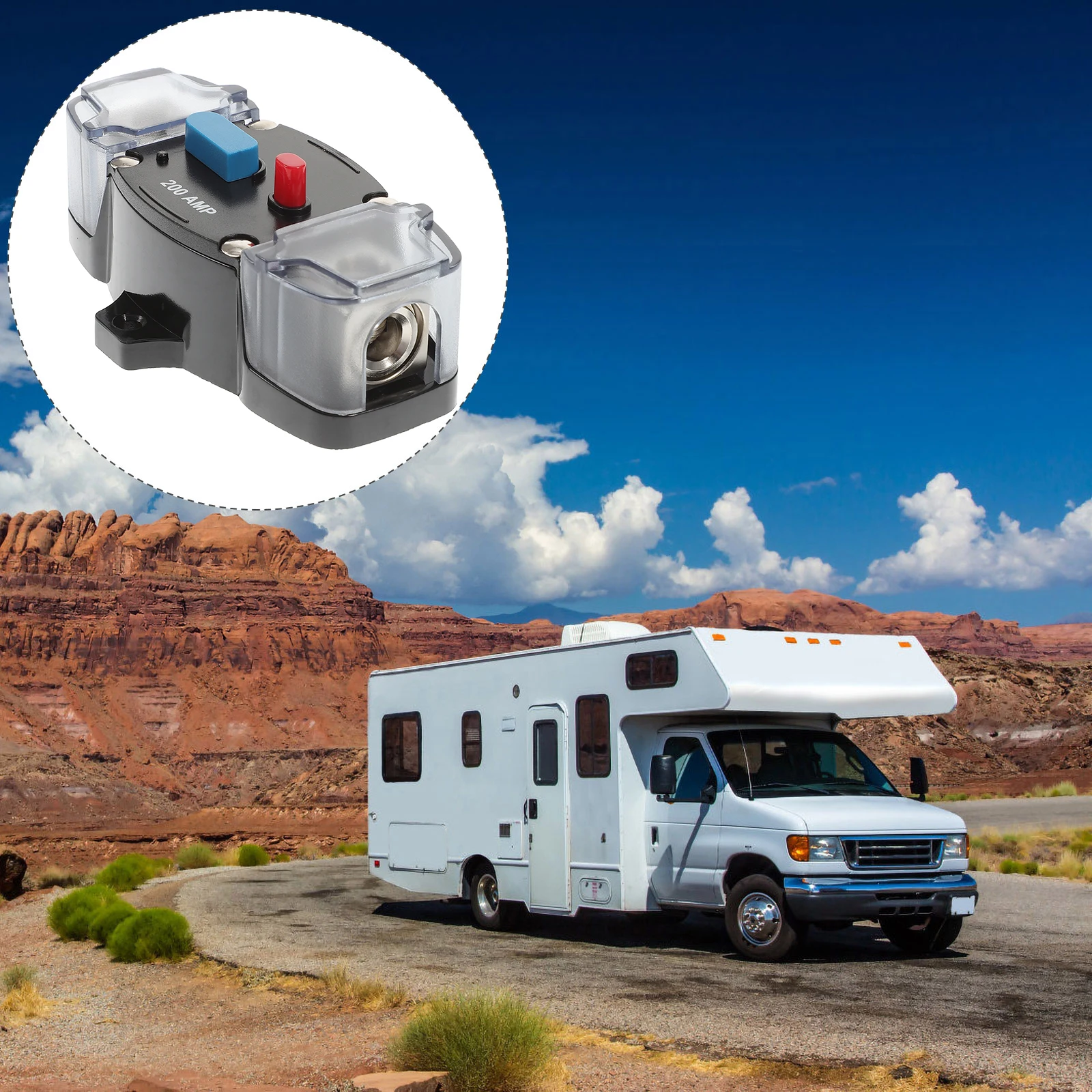 

200A Manual Reset Circuit Breaker Waterproof Automotive Marine RV Boat Truck Corrosion Resistant Simple Installation