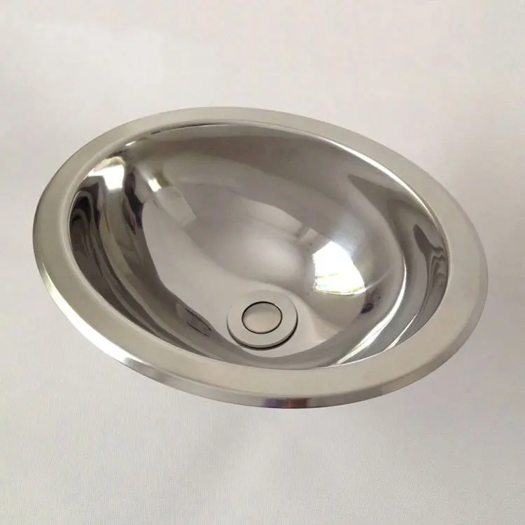 RV Yacht Oval Small Sink, Pantry Balcony Bar Counter High-speed Rail Oval Wash Basin, Perfect Match for Small Space