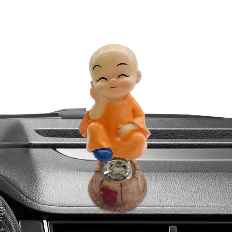 

Mini Resin Monk Toy Shaking Head Dancing Toy Buddhist Monk Doll Figurines Statues Car Dash Board Decorations Shaking Head Buddha