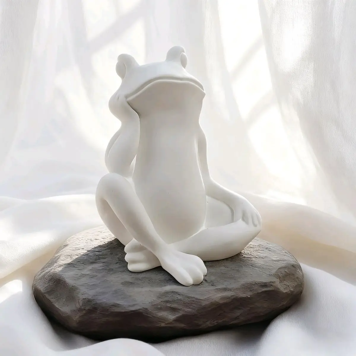 

3d Thinking Frog Silicone Mold Creative Cute Scented Candle Decoration DIY Micro Landscape Epoxy Resin Mold Molds for Concrete