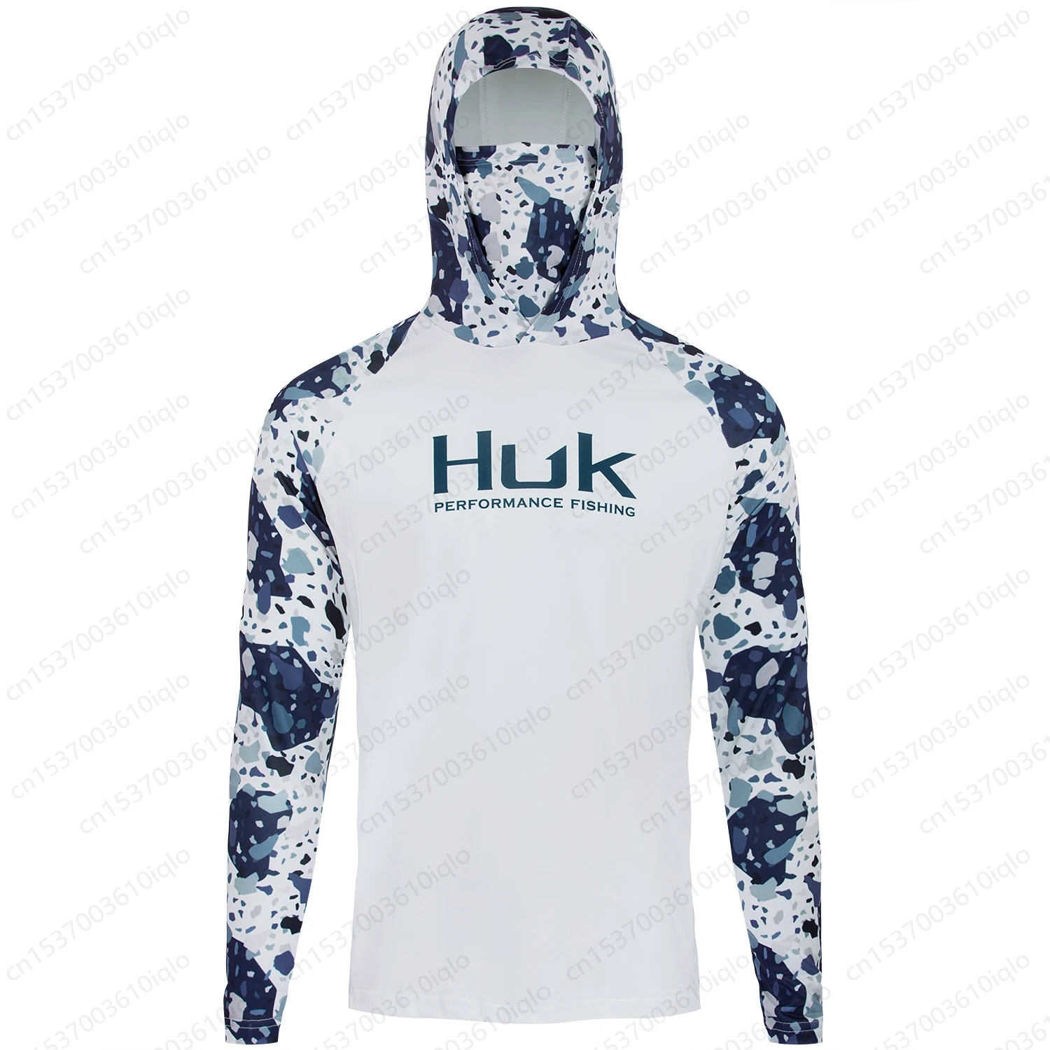 HUK UPF 50+ Long Sleeve Hooded Face Cover Fishing Shirts Quick Dry Sweatshirts Breathable UV Protection Men Fishing Jerseys image 5