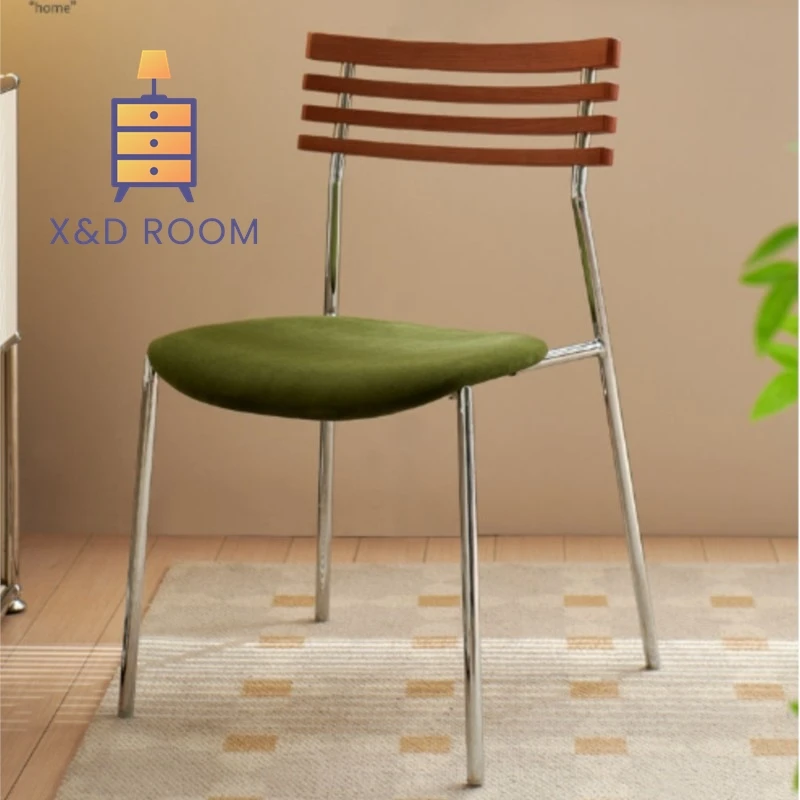 

XD Vintage Dining Chairs Home Designers Leisure Study Rooms Soft Bags Makeup Chairs Restaurants Solid Wood Retro Dining Tables