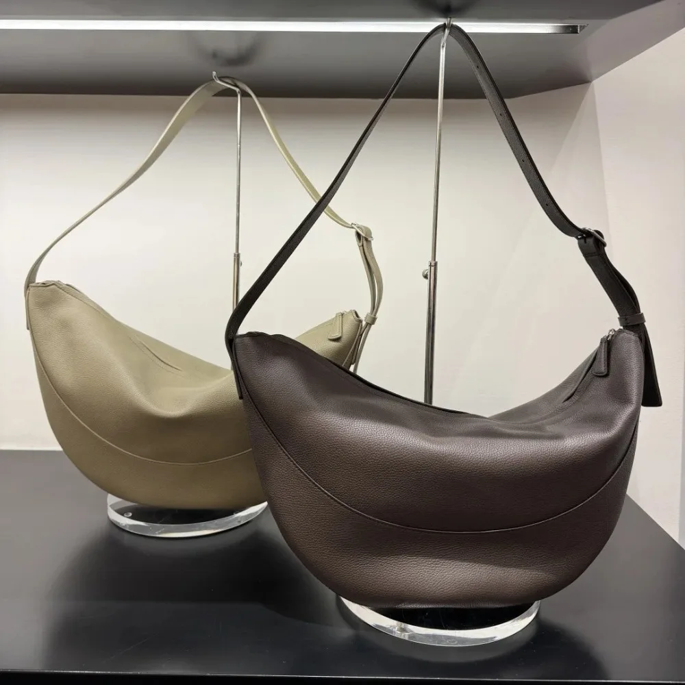 

Leather Half-moon Bag Light Luxury Texture Dumpling Retro Shoulder Large Capacity Underarm Niche Design Casual Daily Relaxation